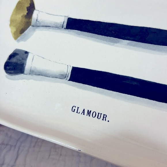 Rae Dunn Artisan Collection by Magenta Vanity Makeup ceramic brushes tray EUC - Picture 4 of 7